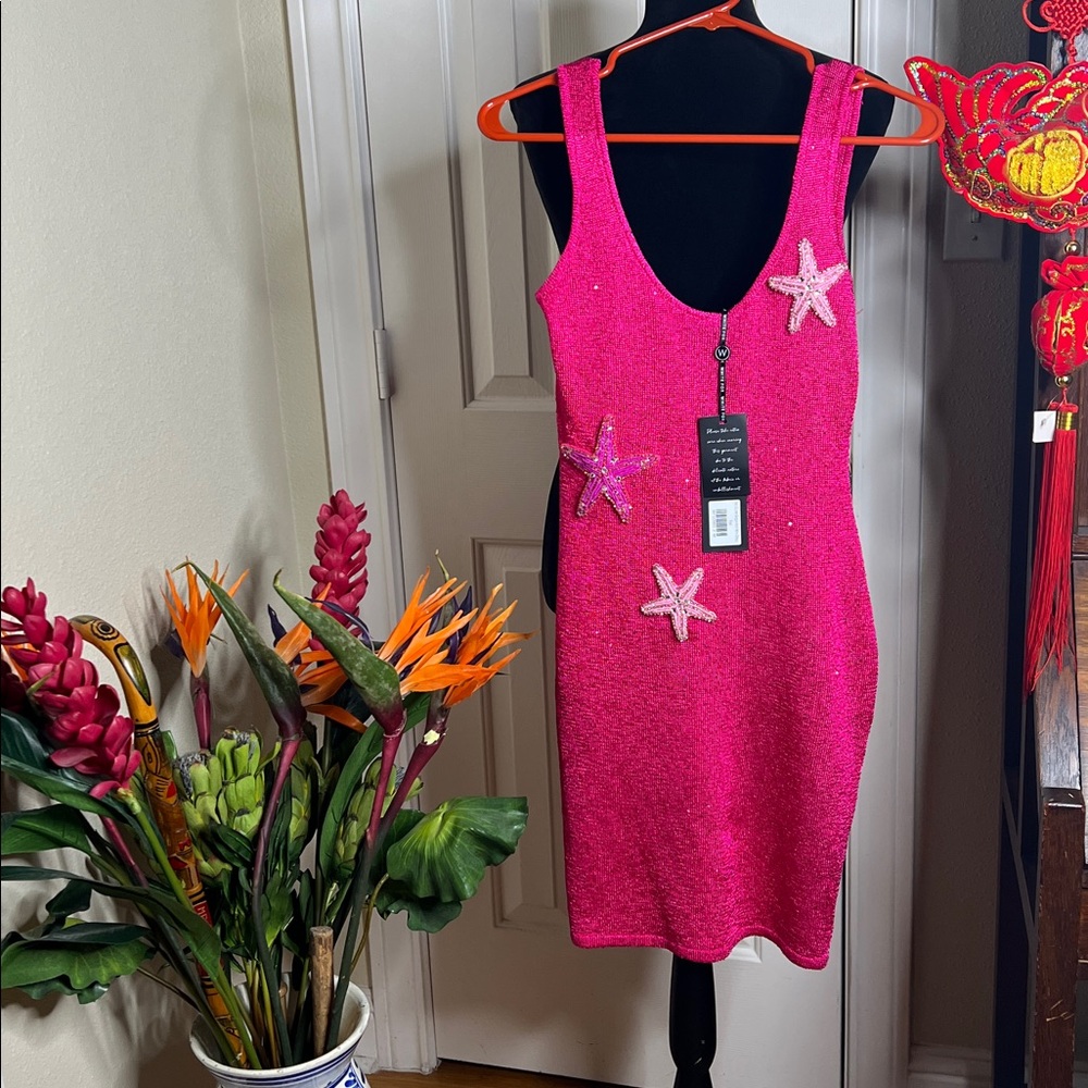 NWT White Fox Boutique Gen Z Love Sequin Knit Mini Dress medium - Picture 6 of 12